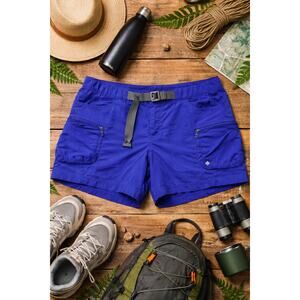 Columbia Hiking Shorts Womens Medium Vivid Blue Utility Cargo Outdoor Summer